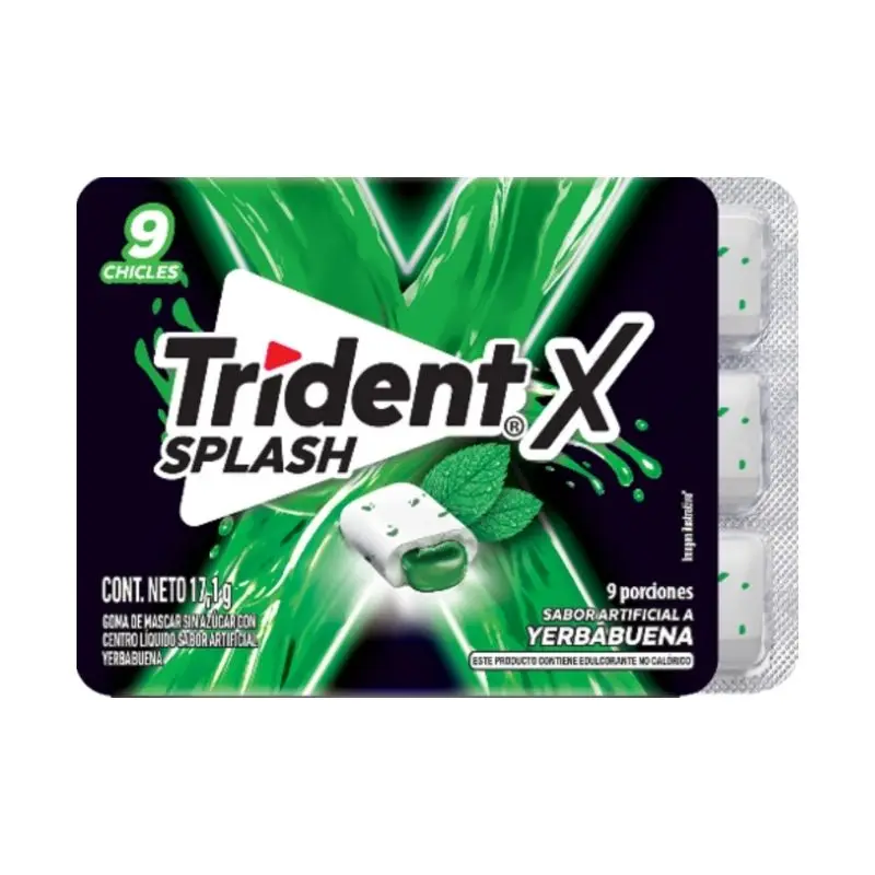 Trident X Splash žvakaće gume sa ukusom nane, 9 kom.