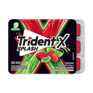 Trident X Splash žvakaće gume sa ukusom jagode i limuna, 9 kom.